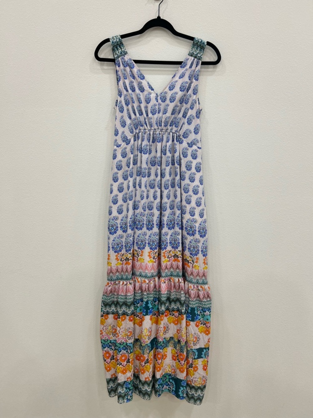 Anthropologie SM smocked waist maxi dress floral boho coastal vacation cottage - Picture 4 of 11
